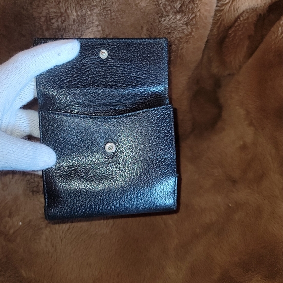 Gucci G Squared Logo Black Pebbled Leather Silver Clasp French Compact Wallet - Picture 10 of 16